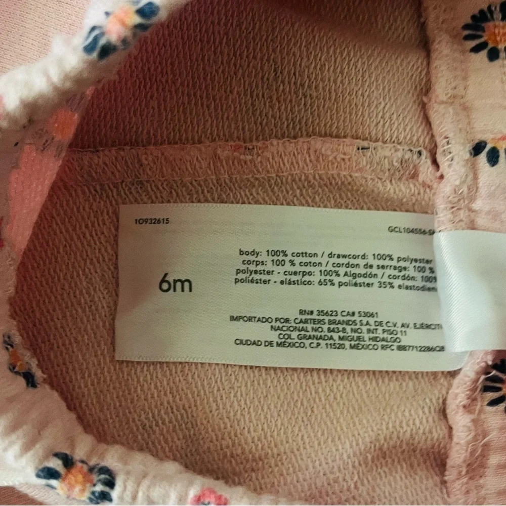Carter’s casual play baby Girls 6 Months shorts pink floral pullon elastic waist